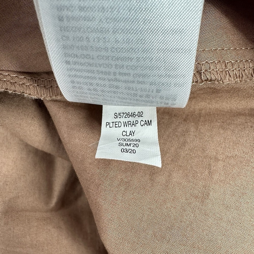 NWT GAP‎ Clay Brown Wrap Cami Midi Dress Sz 16 Tall Pleated Pocket Cotton Resort - Picture 11 of 12